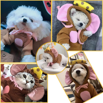  Cute Animal Shape Cold Weather Clothes Costume Outfit for Puppy's, Cats and Small Medium Dog's