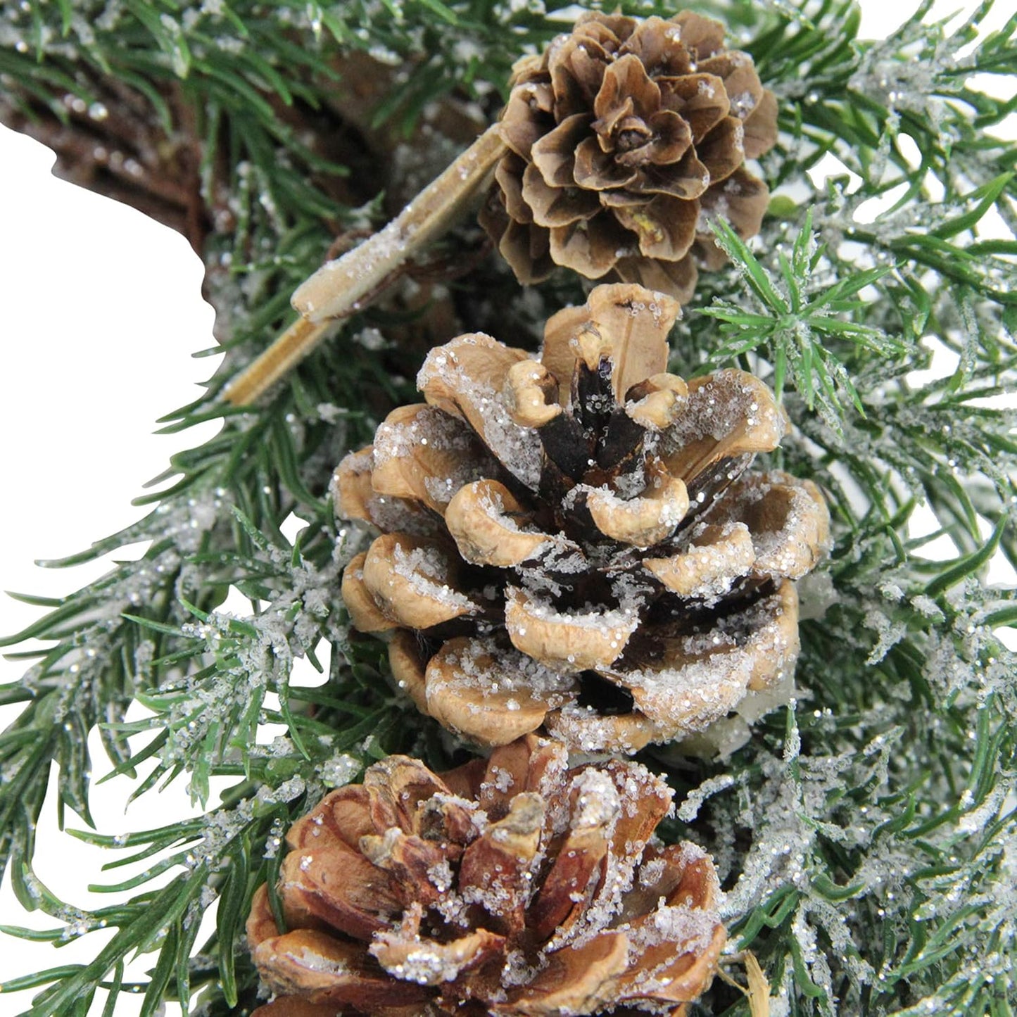 Pine Cones & Stars Christmas Wreath, 13.5", Brown