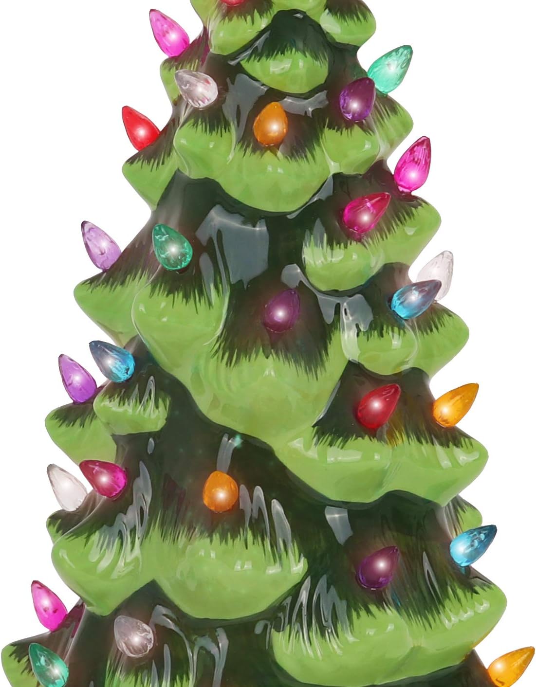 Ceramic Christmas Tree - Woodland Tabletop Christmas Tree with Lights