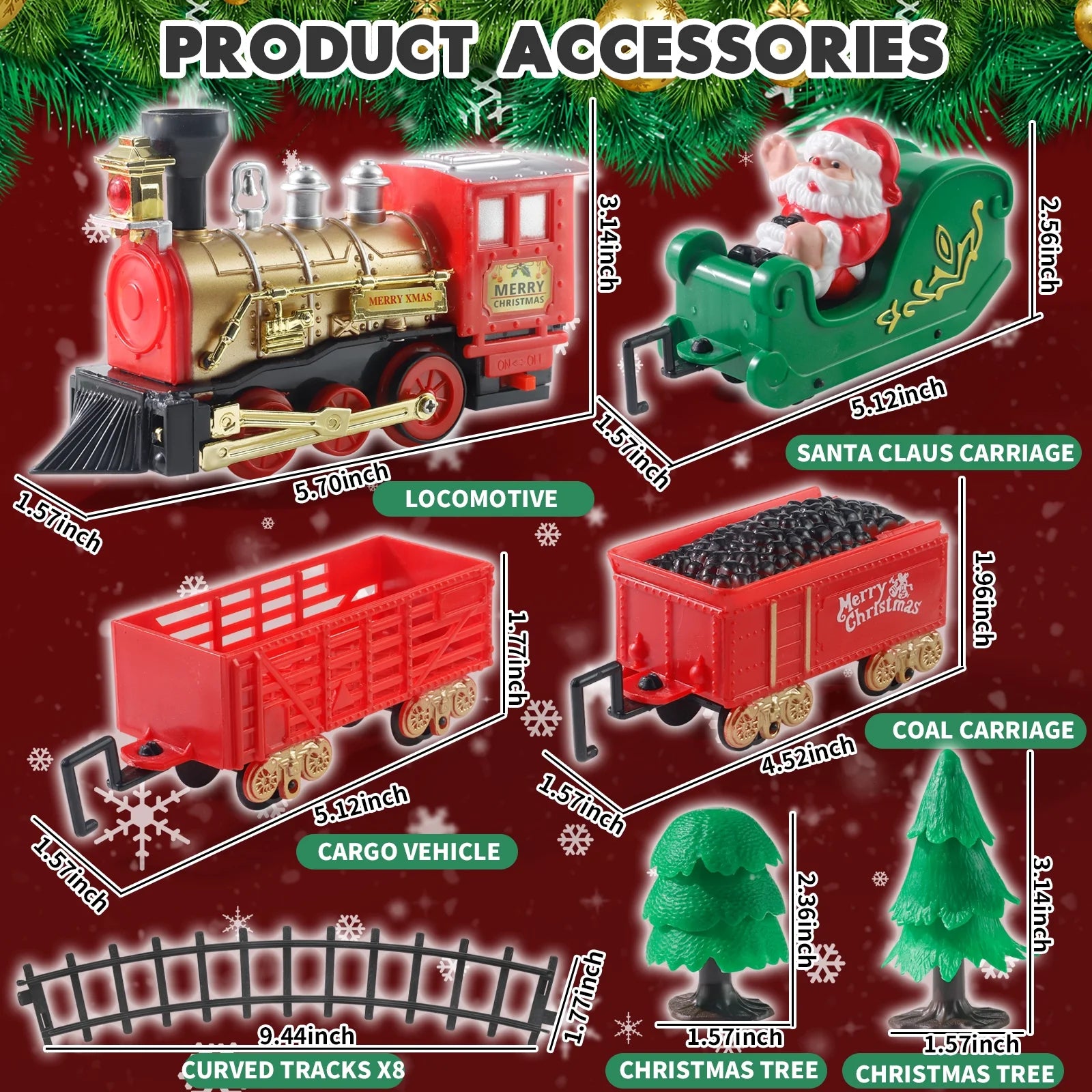 Christmas Train Set Electric Train Toy for Boys & Girls With Sound And Lights