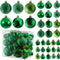 Green Christmas Ornaments - Set of 36 Shatterproof Christmas Ornaments in 6 Styles