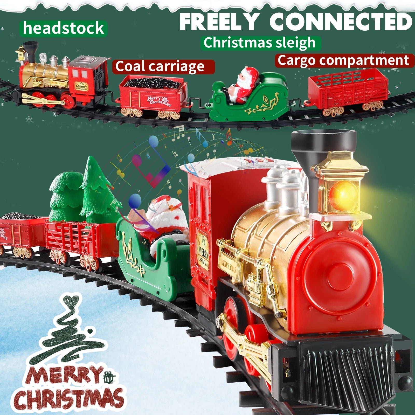 Christmas Train Set Electric Train Toy for Boys & Girls With Sound And Lights