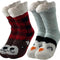 Fluffy Warm Sock Slippers for Women - 2 Pack Non Slip