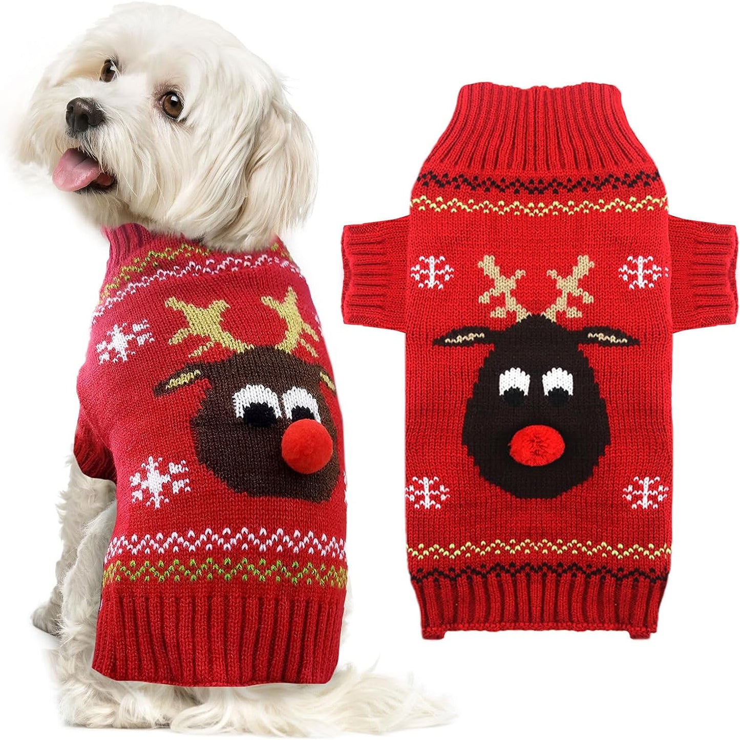 Ugly Christmas Dog Sweater Reindeer Design